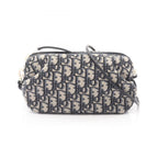 Dior Shoulder Bag Bow Oak Blue Canvas Leather