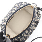 Dior Shoulder Bag Bow Oak Blue Canvas Leather — view 3