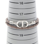 Dior Bracelet CD Icon Braid Leather Double Brown Stainless Steel — view 6