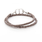 Dior Bracelet CD Icon Braid Leather Double Brown Stainless Steel — view 2