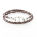 Dior Bracelet CD Icon Braid Leather Double Brown Stainless Steel