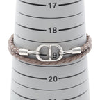 Dior Bracelet CD Icon Braid Leather Double Brown Stainless Steel — view 6