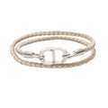 Dior Bracelet CD Icon Braid Leather Double Beige Stainless Steel
