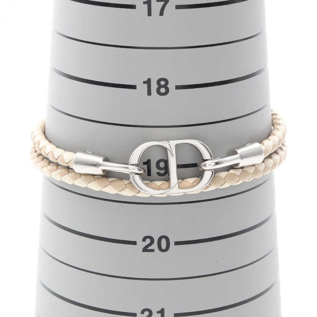 Dior Bracelet CD Icon Braid Leather Double Beige Stainless Steel — view 6