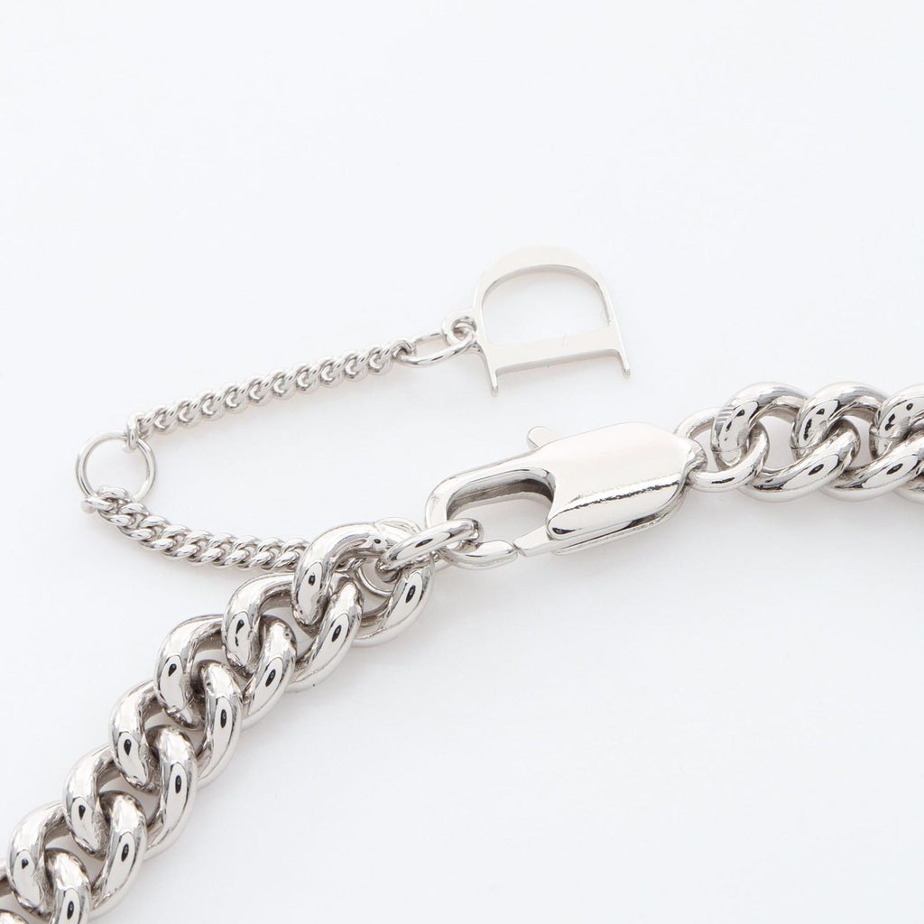 Dior Bracelet Guilloche Chain Link Logo Plate Silver Stainless Steel — view 4