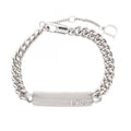 Dior Bracelet Guilloche Chain Link Logo Plate Silver Stainless Steel
