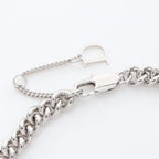Dior Bracelet Guilloche Chain Link Logo Plate Silver Stainless Steel — view 4