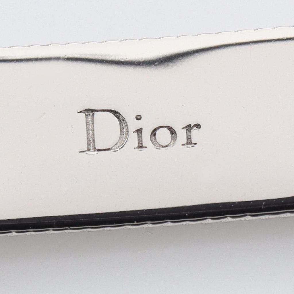 Dior Bracelet Guilloche Chain Link Logo Plate Silver Stainless Steel — view 5
