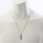 Dior Necklace Guilloche Plate Pendant Logo Silver Stainless Steel — view 6