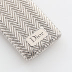Dior Necklace Guilloche Plate Pendant Logo Silver Stainless Steel — view 5