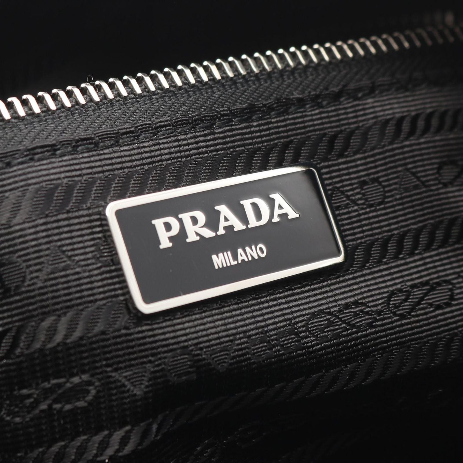 Prada Shoulder Bag Tessuto Saffian Duffle 2-Way Black Nylon Saffiano Leather — view 4