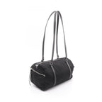 Prada Shoulder Bag Tessuto Saffian Duffle 2-Way Black Nylon Saffiano Leather — view 2