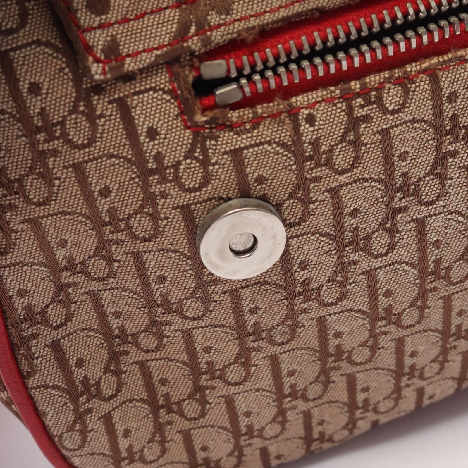 Dior Shoulder Bag Rasta Trotter Saddle Pocket Beige Multi Canvas Leather — view 7