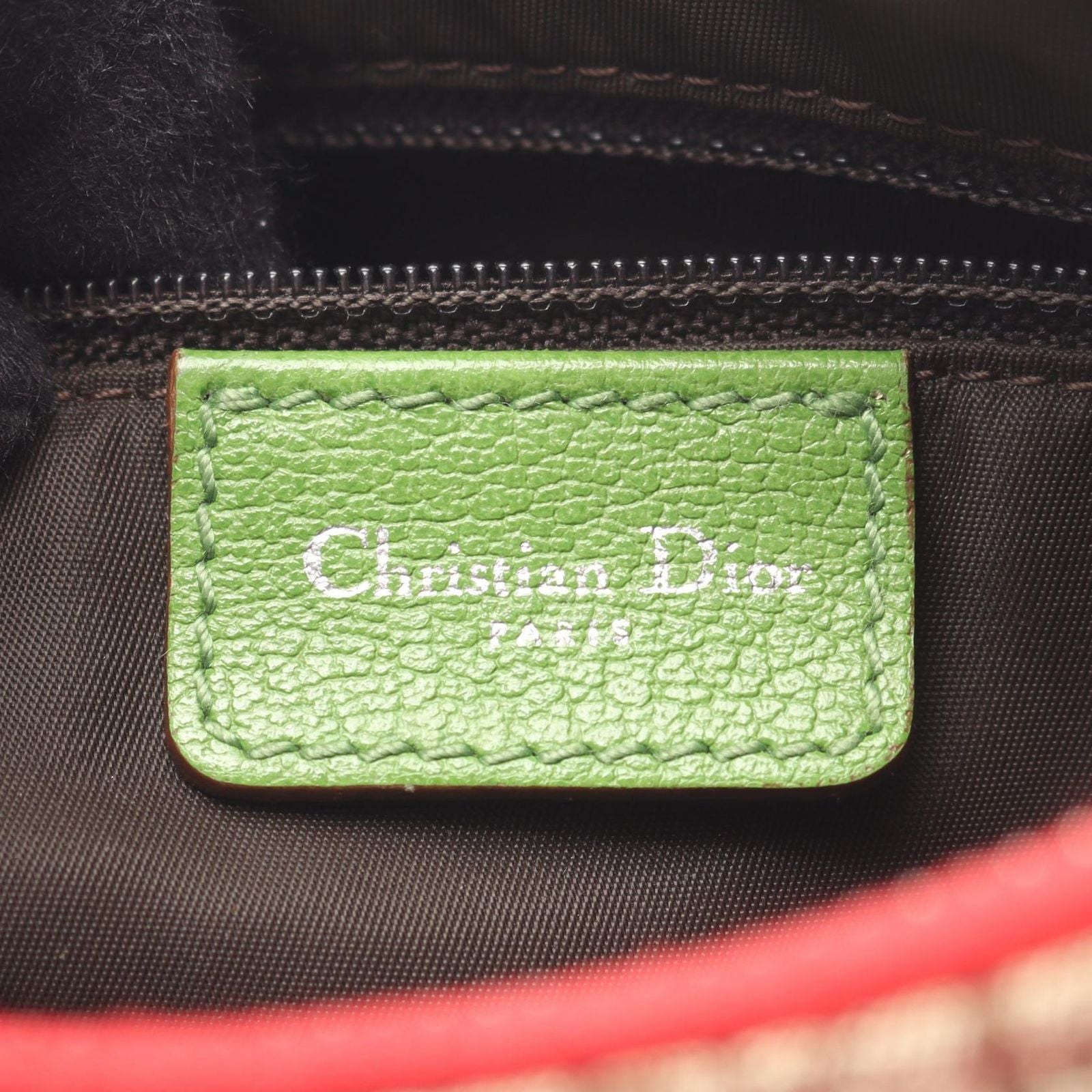 Dior Shoulder Bag Rasta Trotter Saddle Pocket Beige Multi Canvas Leather — view 4