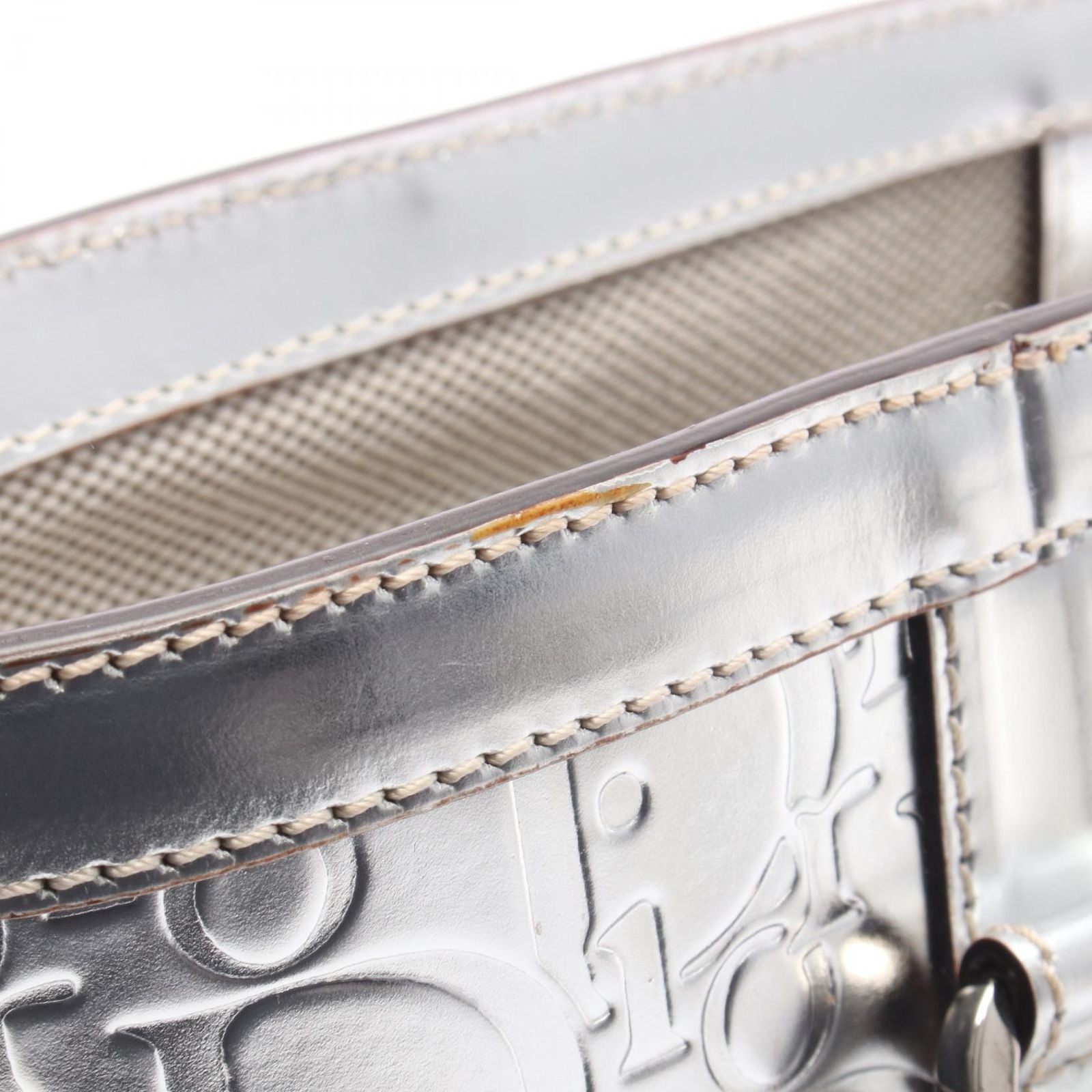 Dior Tote Silver Leather Trotter — view 6