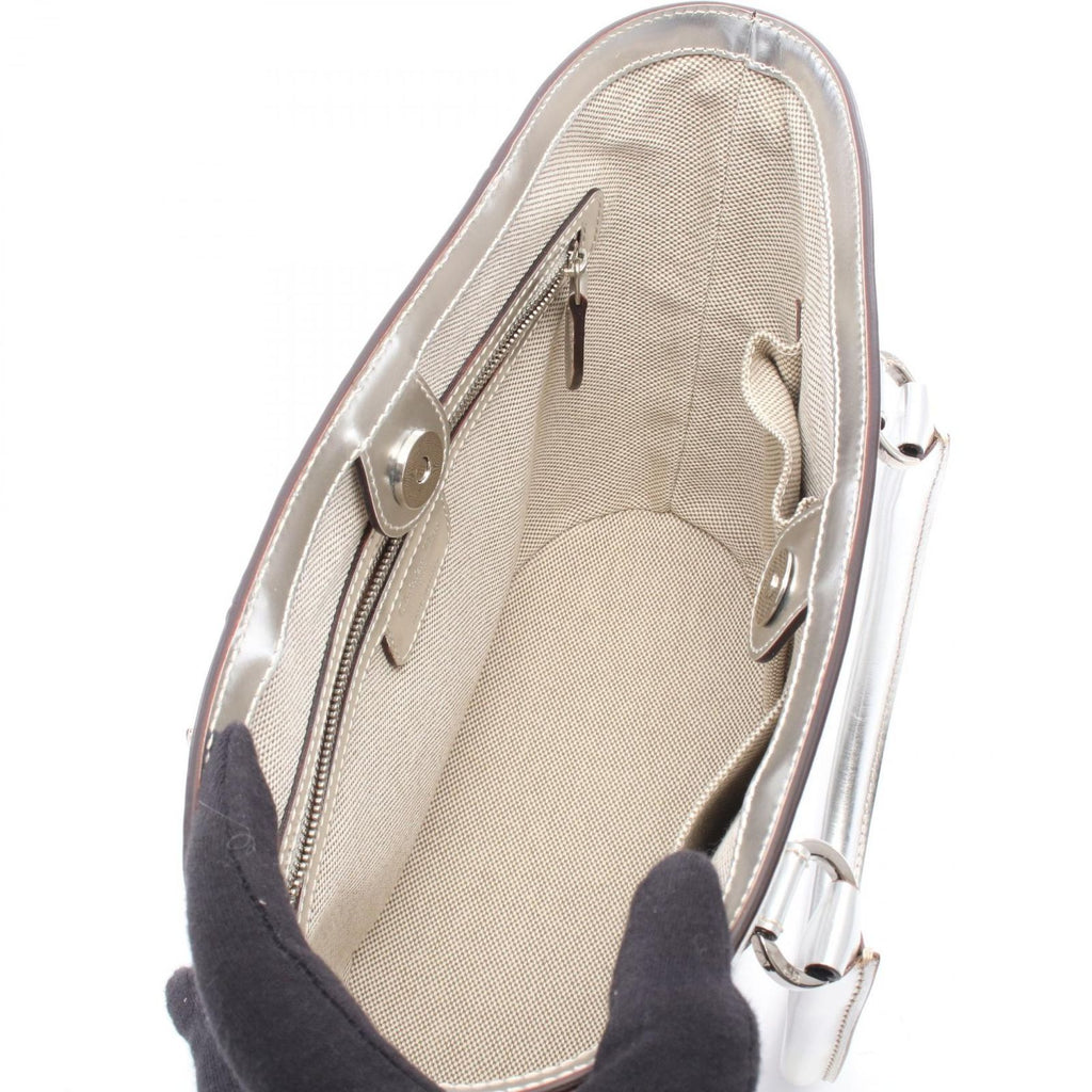 Dior Tote Silver Leather Trotter — view 3