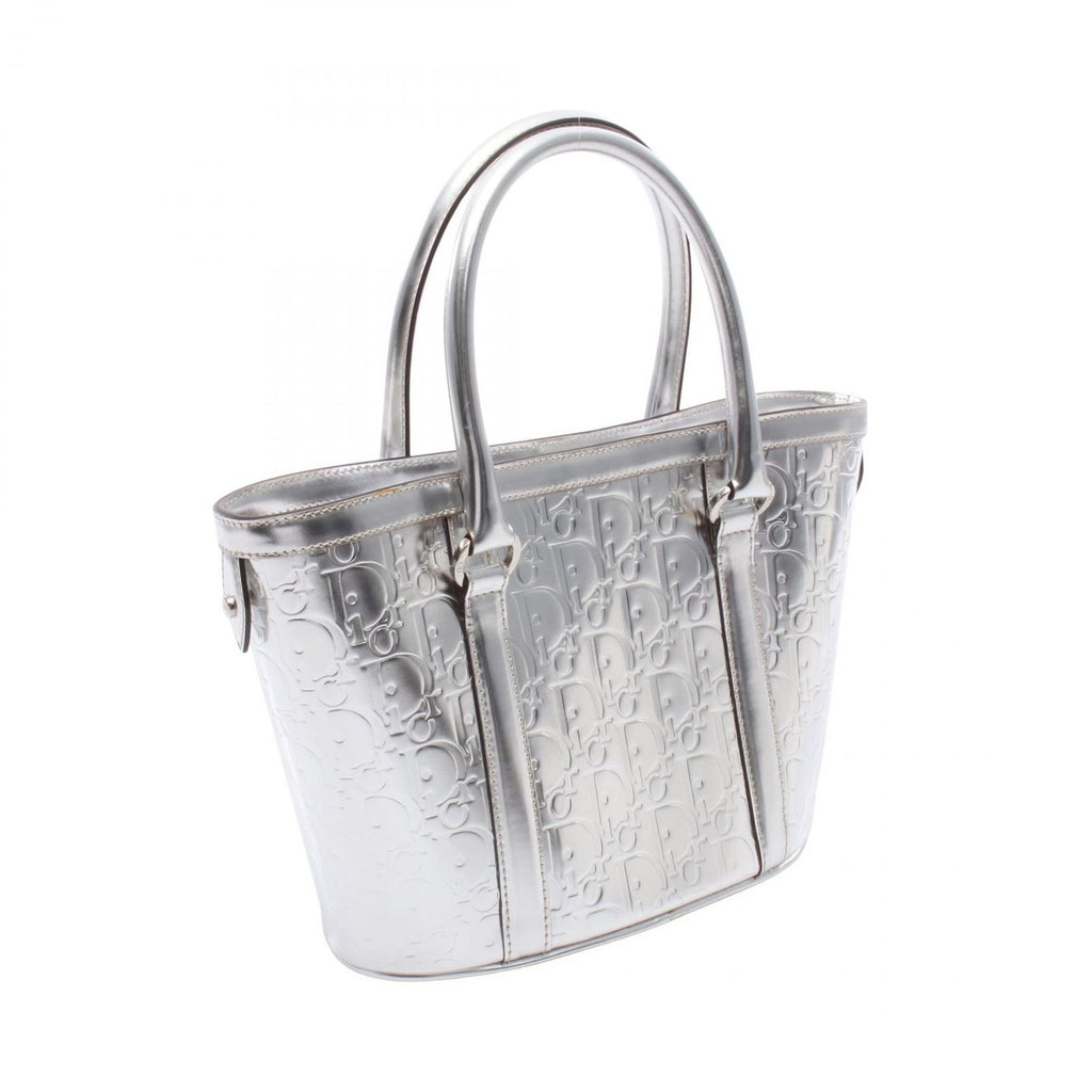 Dior Tote Silver Leather Trotter — view 2