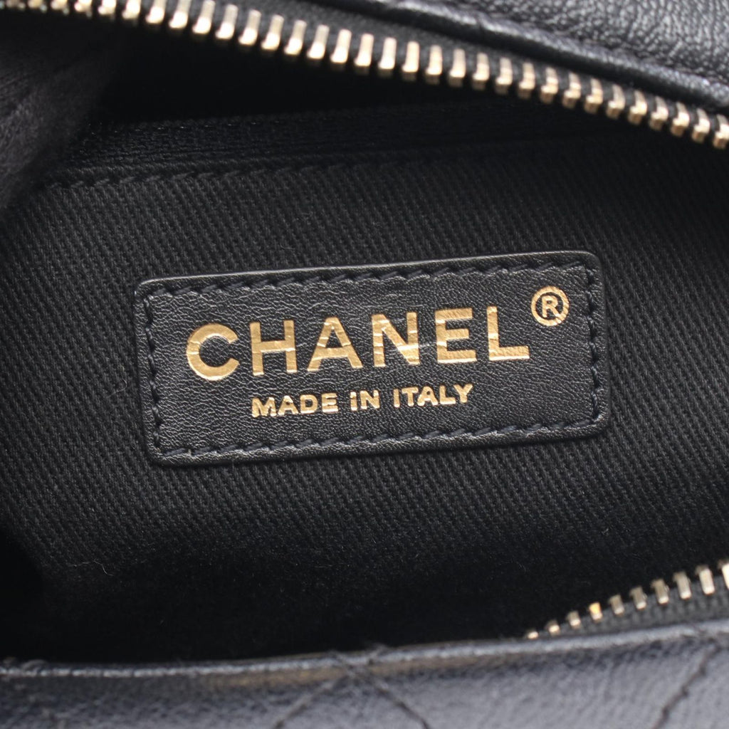 Chanel Shoulder Bag CC Logo Black Leather CC Vanity 2-Way Chain — view 4