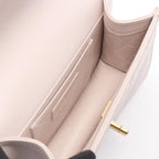 Chanel Shoulder Bag Quilted Pink Gray Leather Chain — view 3