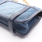 Chanel Shoulder Bag Mini Quilted 2-Way Denim Blue Chain — view 6