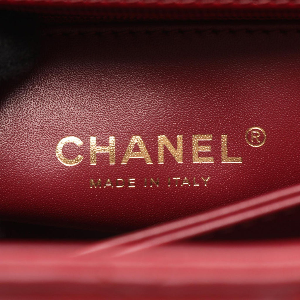 Chanel Handbag Coco Handle Flap Stitch Blanc 2-Way Red Leather Chain — view 4