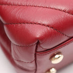 Chanel Handbag Coco Handle Flap Stitch Blanc 2-Way Red Leather Chain — view 6