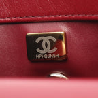 Chanel Handbag Coco Handle Flap Stitch Blanc 2-Way Red Leather Chain — view 5