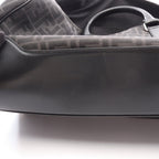 Fendi Boston Bag FF Jacquard Duffle 2-Way Black Canvas Leather Duffel — view 5