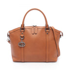 Gucci Tote Interlocking with Charm 2-Way Brown Leather