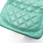 Chanel Shoulder Bag Mini Quilted Green Lambskin Chain — view 9
