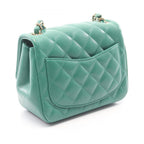 Chanel Shoulder Bag Mini Quilted Green Lambskin Chain — view 2