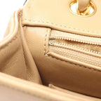 Chanel Shoulder Bag Quilted Single Flap Vintage Beige Lambskin Chain — view 6