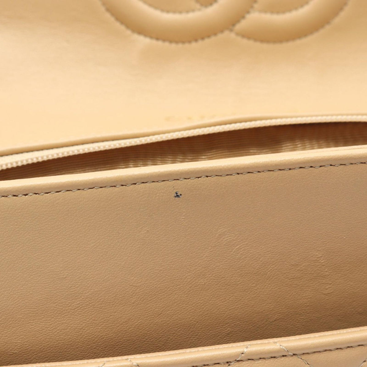 Chanel Shoulder Bag Quilted Single Flap Vintage Beige Lambskin Chain — view 8