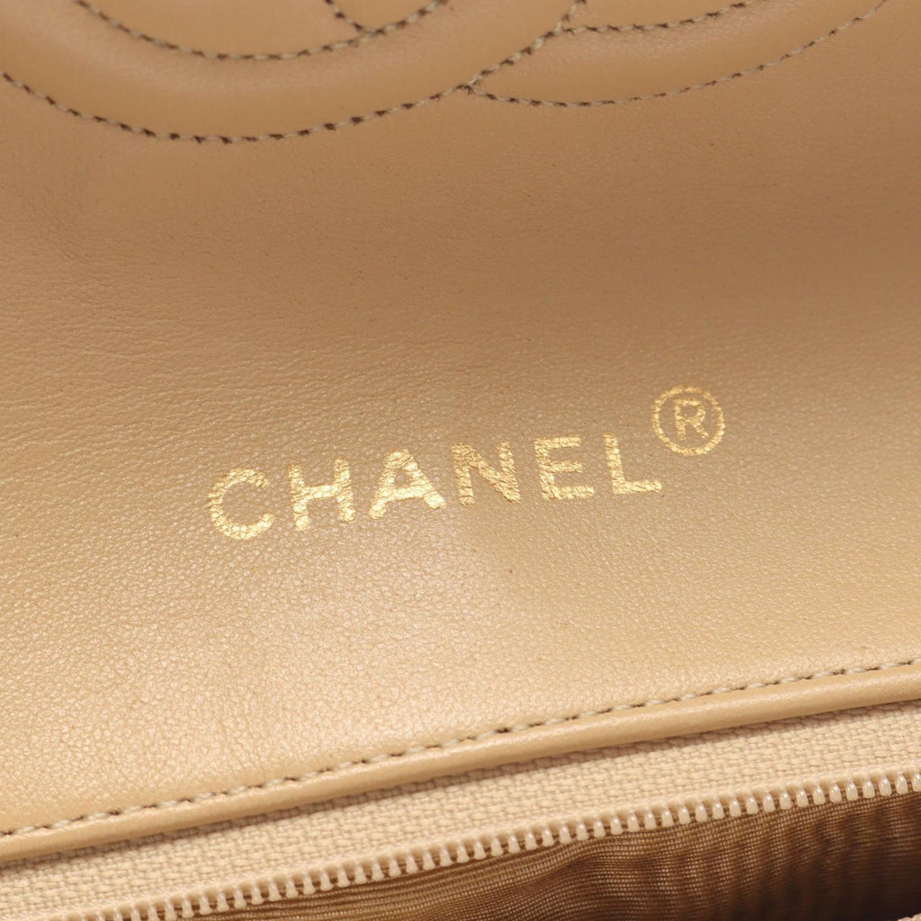 Chanel Shoulder Bag Quilted Single Flap Vintage Beige Lambskin Chain — view 4
