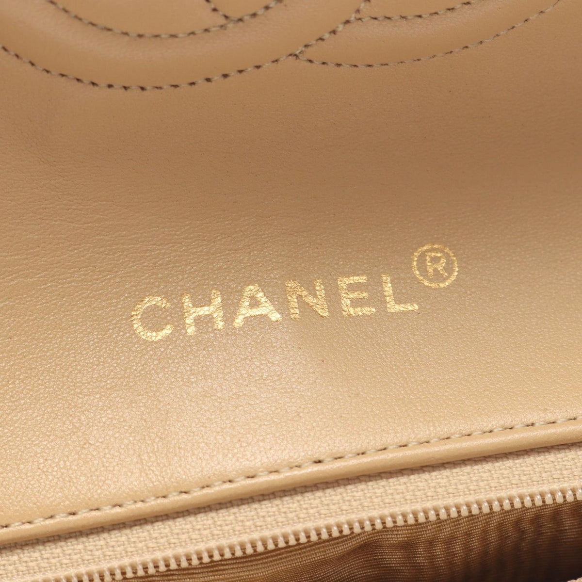 Chanel Shoulder Bag Quilted Single Flap Vintage Beige Lambskin Chain — view 4