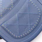Chanel Shoulder Bag Quilted Coco Eyelet Round Mini Blue Leather Chain — view 7