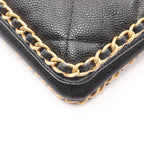 Chanel Shoulder Bag Small Shopping Quilted Black Caviar Leather — view 6