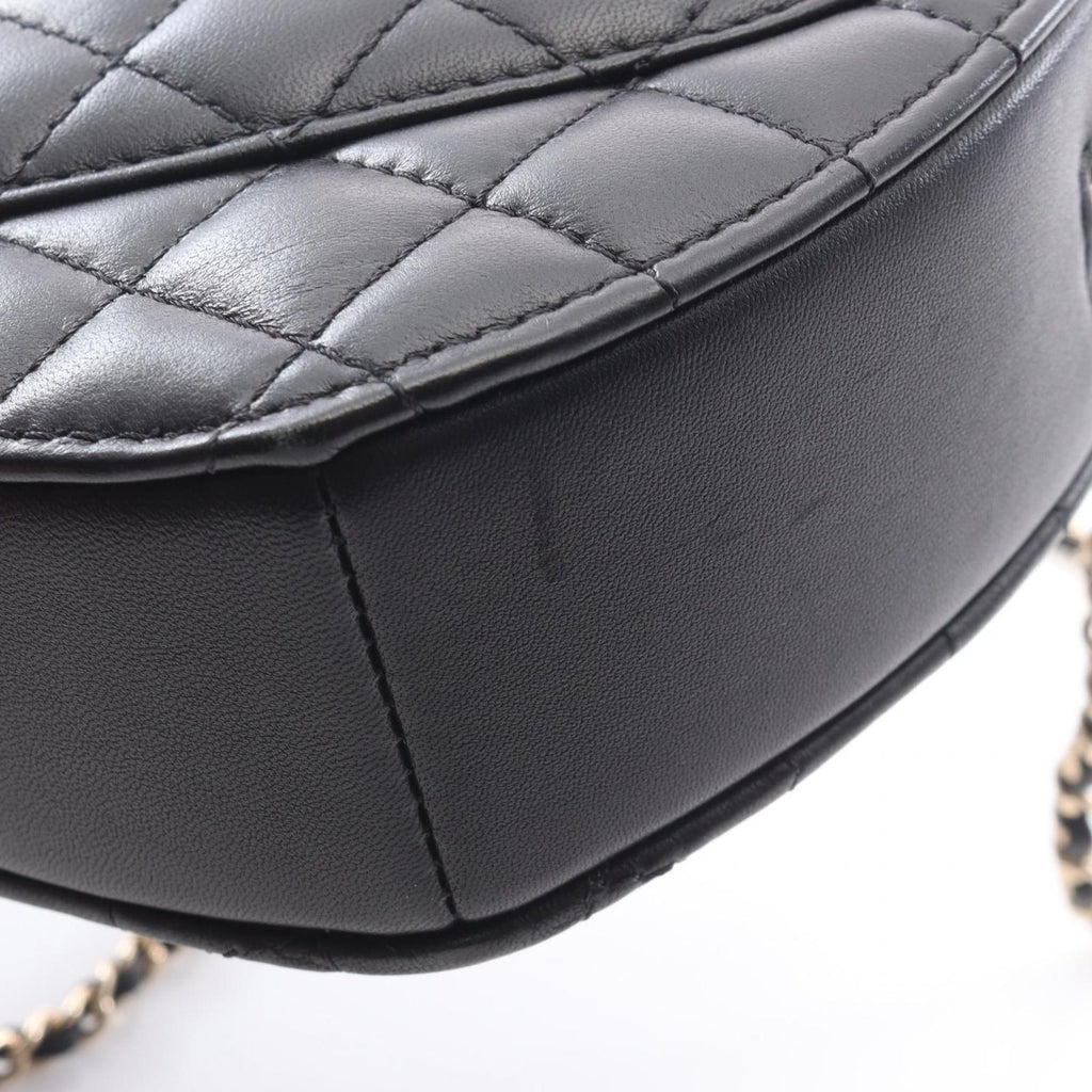 Chanel Shoulder Bag Quilted Heart Black Lambskin — view 6