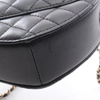 Chanel Shoulder Bag Quilted Heart Black Lambskin — view 6