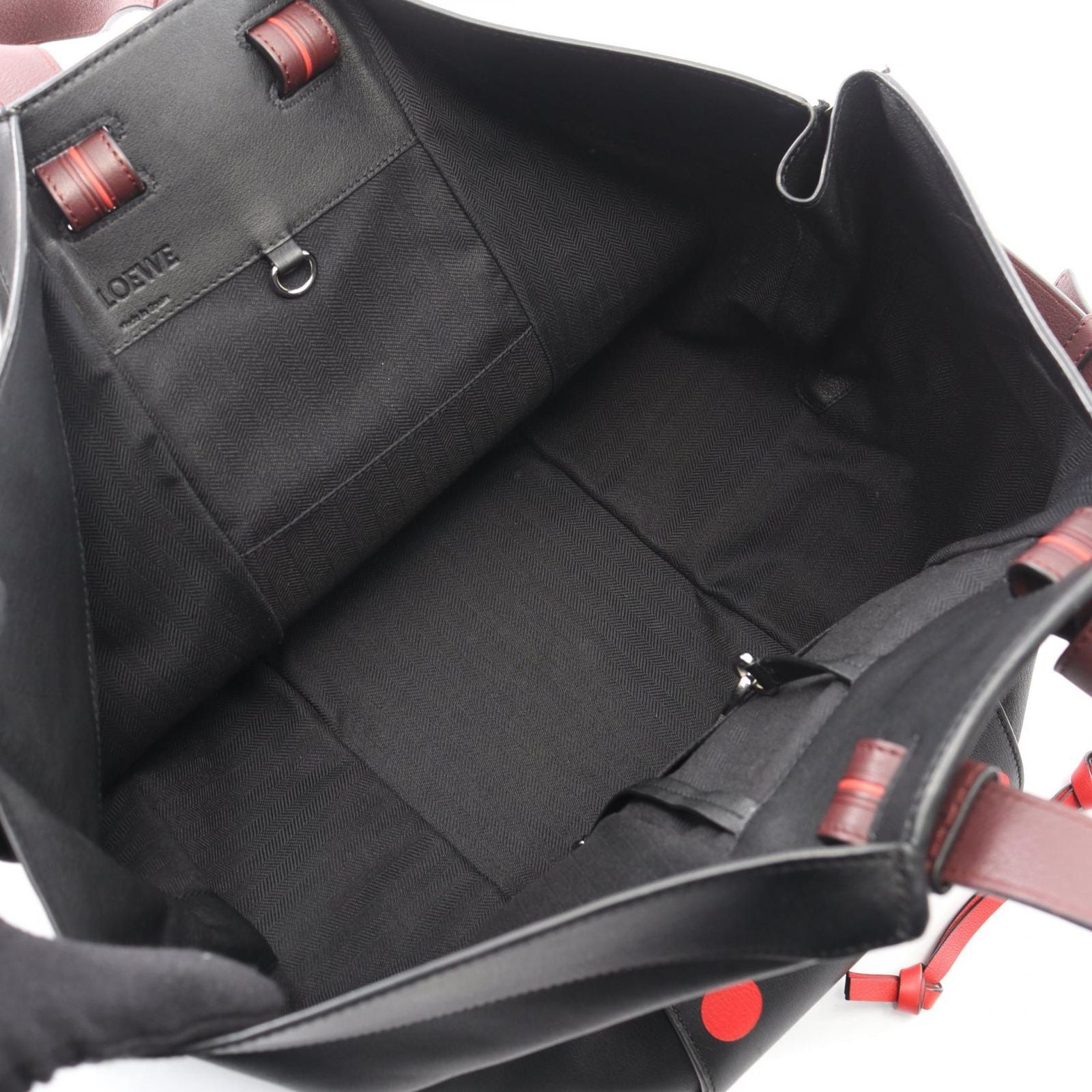Loewe Handbag Hammock Black Red Dot Print Leather — view 3