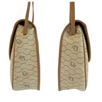 Dior Vintage Honeycomb Pattern Beige Brown Shoulder Bag Pochette — view 6
