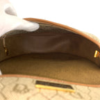 Dior Vintage Honeycomb Pattern Beige Brown Shoulder Bag Pochette — view 7