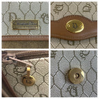 Dior Vintage Honeycomb Pattern Beige Brown Shoulder Bag Pochette — view 3