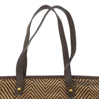 Hermes Cabas Chennai Brown Gold Polyester Leather Tote Shoulder Bag — view 8