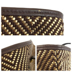 Hermes Cabas Chennai Brown Gold Polyester Leather Tote Shoulder Bag — view 5