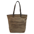 Hermes Cabas Chennai Brown Gold Polyester Leather Tote Shoulder Bag
