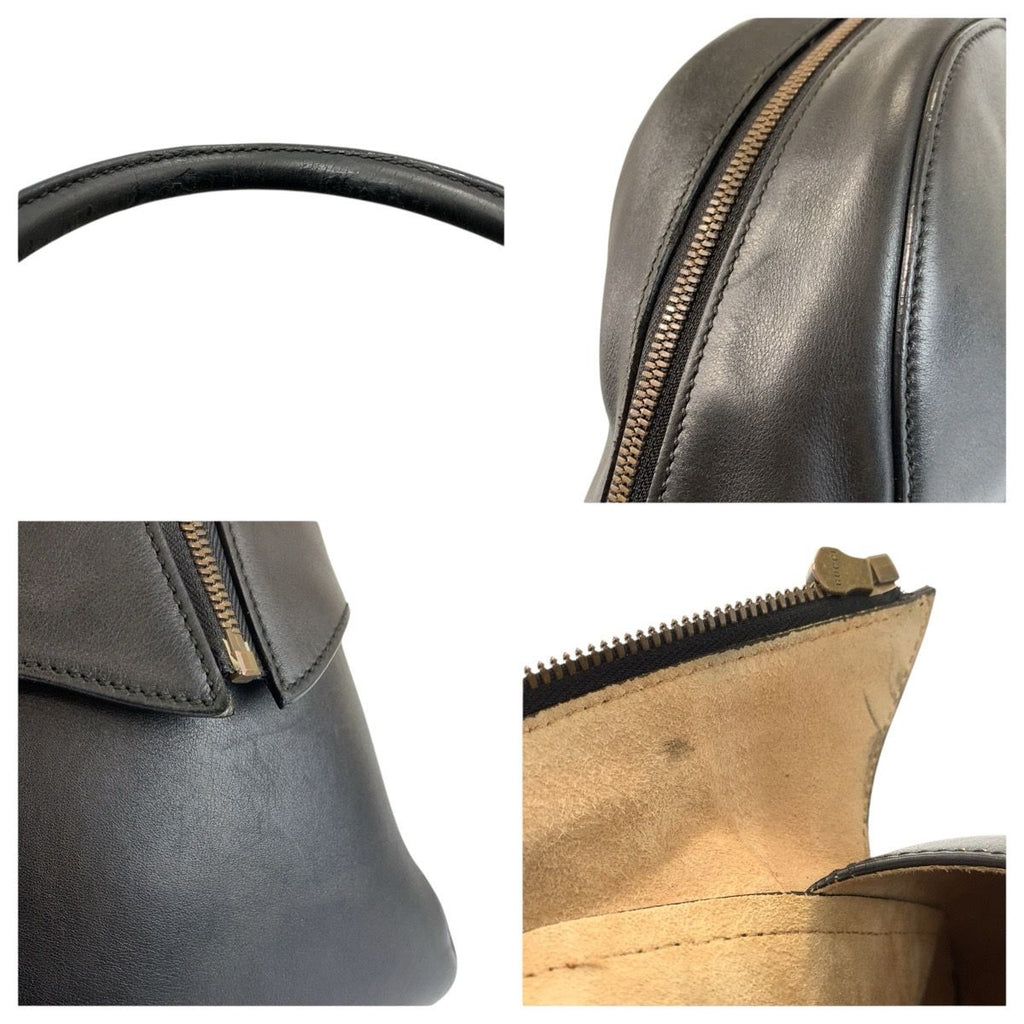 Gucci Snake Black Gold Leather Boston Bag — view 5