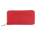 Hermes Azap Long Silk in Red Silver Veau Wallet