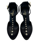 Chanel Shoes Leather Heels Black CC Logo Line — view 2