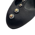 Chanel Shoes Leather Heels Black CC Logo Line — view 4